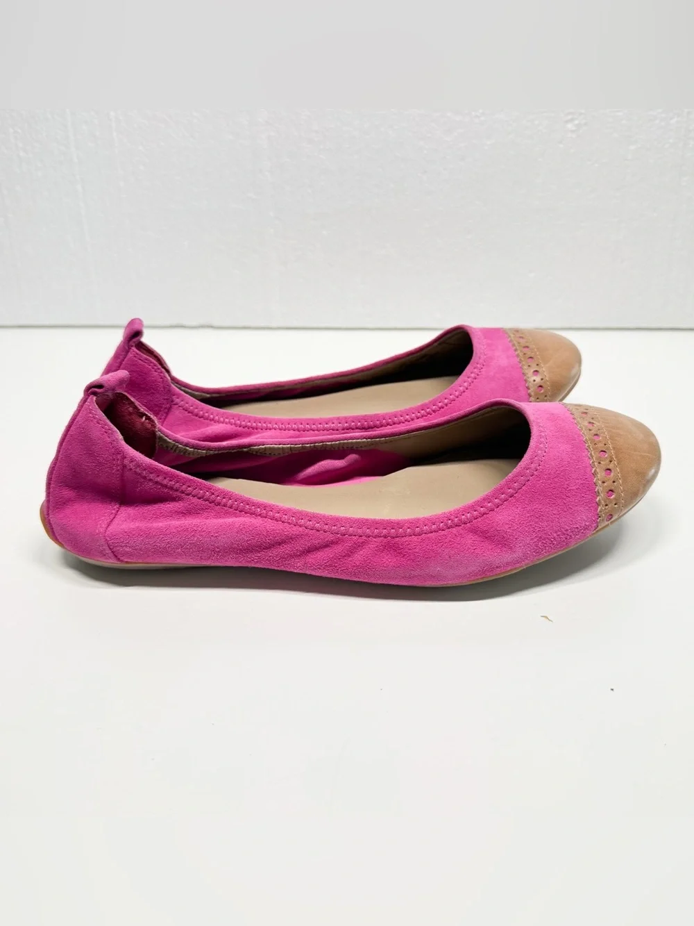 COLE HAAN Air Jenni Cap Toe Pink Suede Ballet Flats- Comfort Sz 7.5